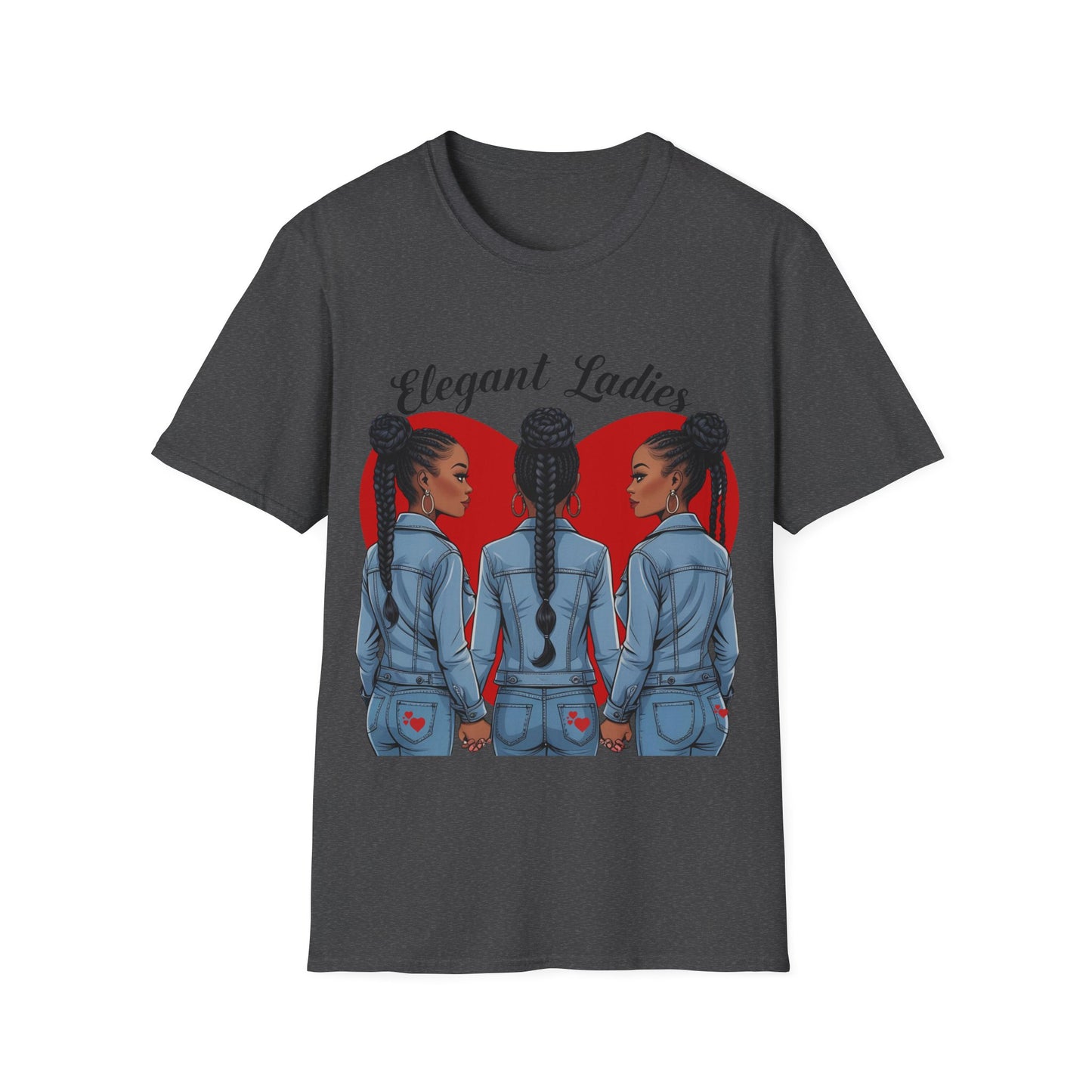 Elegant Ladies Graphic T-Shirt, Unisex Tee, Casual Wear, Gift for Her, Chilling Out Fashion, Heart Design Shirt, Birthday Gift
