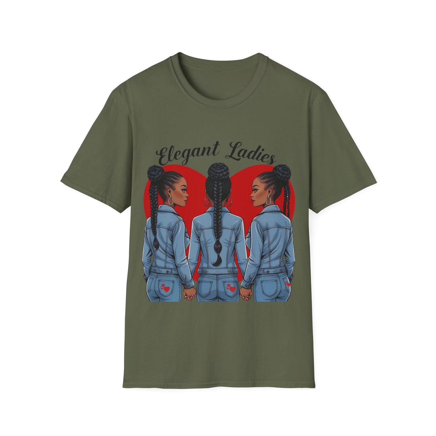 Elegant Ladies Graphic T-Shirt, Unisex Tee, Casual Wear, Gift for Her, Chilling Out Fashion, Heart Design Shirt, Birthday Gift