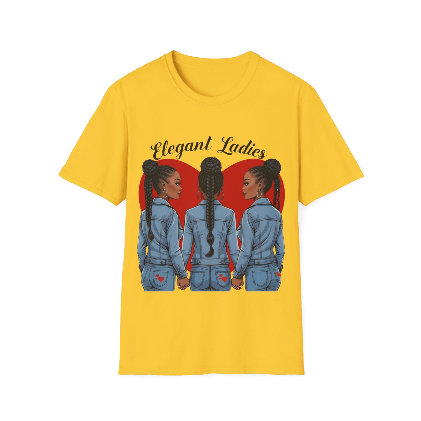 Elegant Ladies Graphic T-Shirt, Unisex Tee, Casual Wear, Gift for Her, Chilling Out Fashion, Heart Design Shirt, Birthday Gift