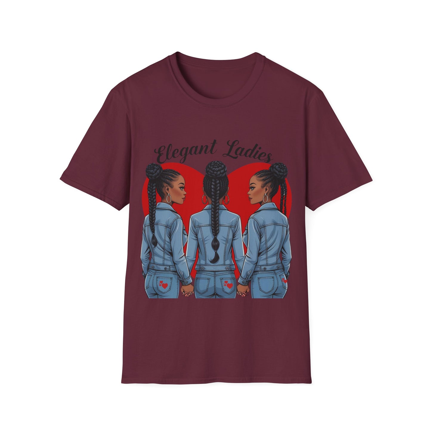 Elegant Ladies Graphic T-Shirt, Unisex Tee, Casual Wear, Gift for Her, Chilling Out Fashion, Heart Design Shirt, Birthday Gift
