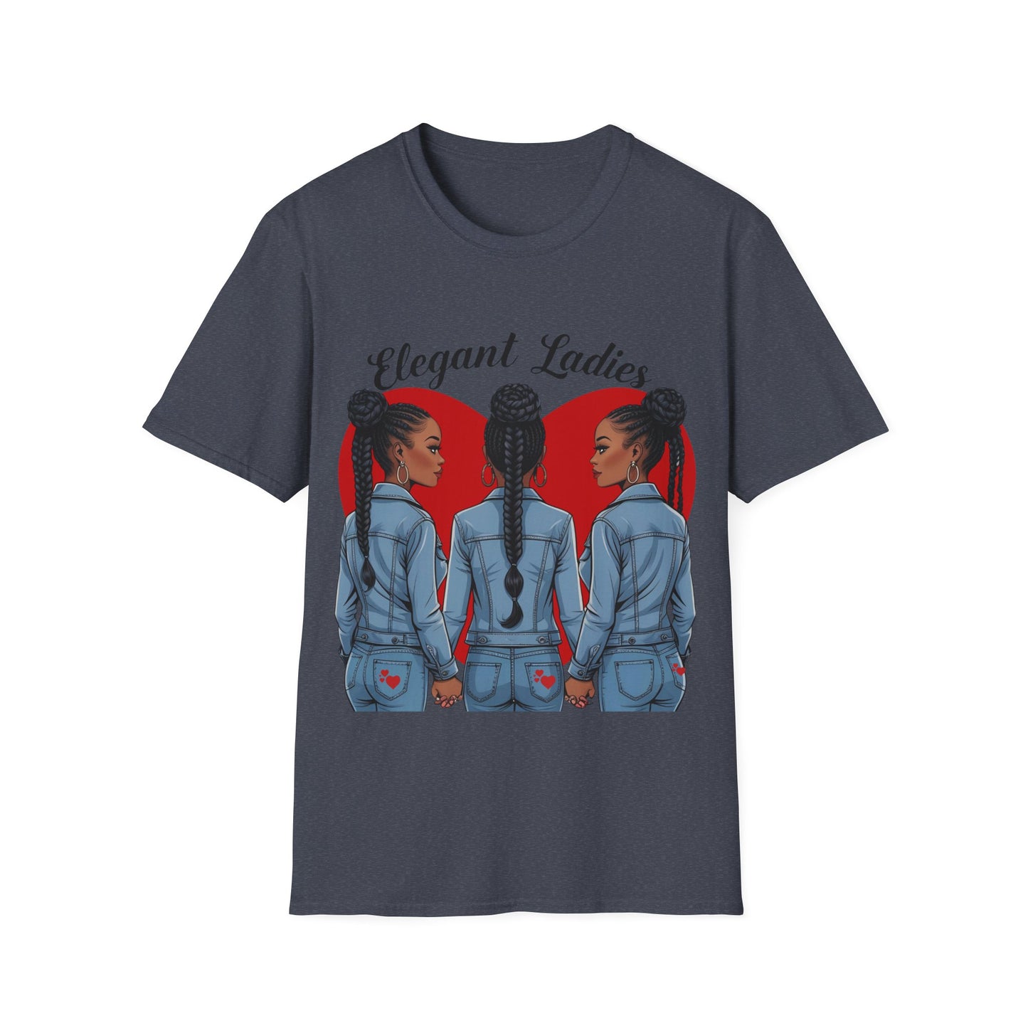Elegant Ladies Graphic T-Shirt, Unisex Tee, Casual Wear, Gift for Her, Chilling Out Fashion, Heart Design Shirt, Birthday Gift