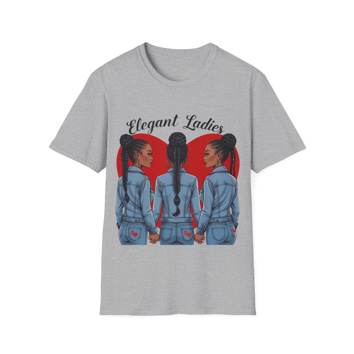 Elegant Ladies Graphic T-Shirt, Unisex Tee, Casual Wear, Gift for Her, Chilling Out Fashion, Heart Design Shirt, Birthday Gift