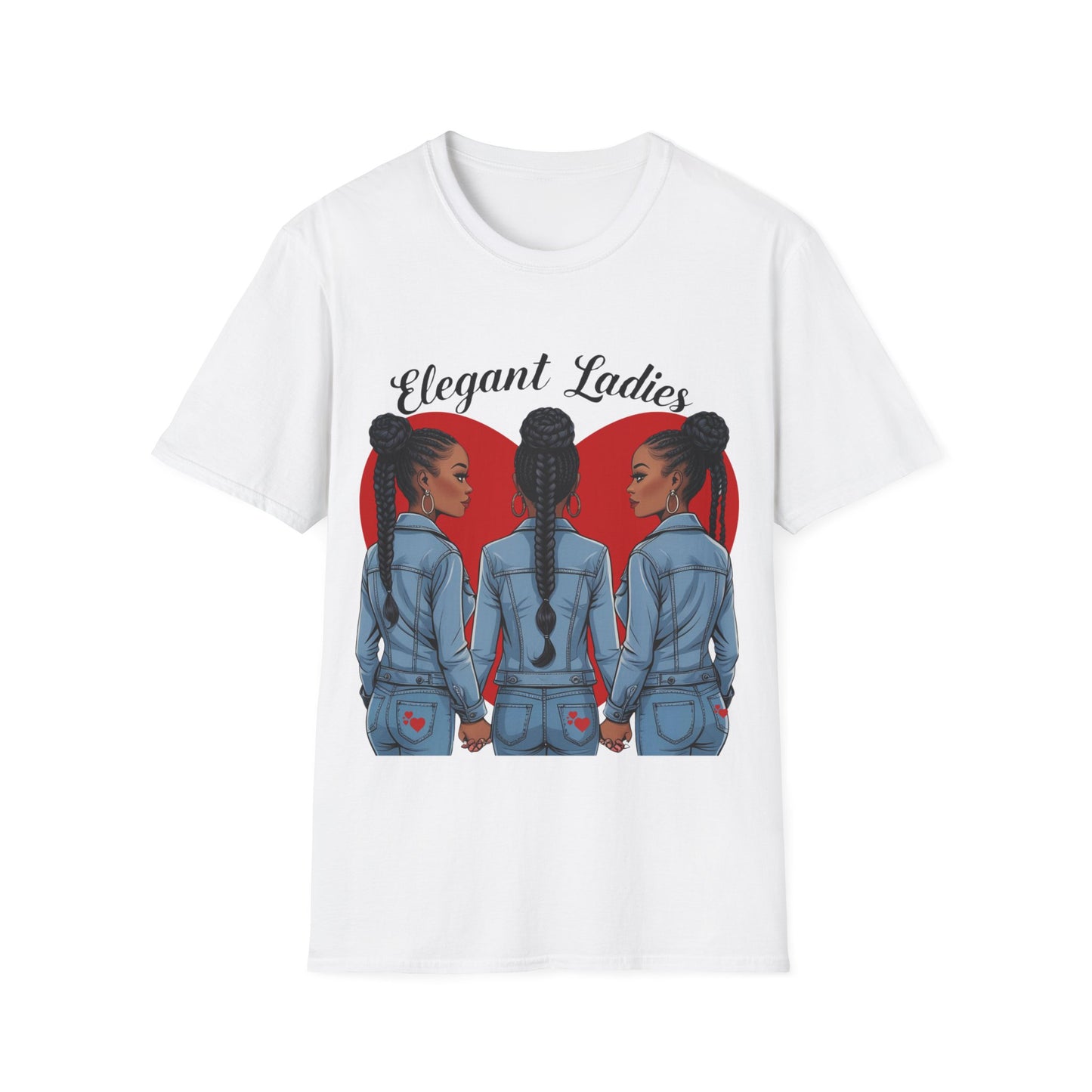 Elegant Ladies Graphic T-Shirt, Unisex Tee, Casual Wear, Gift for Her, Chilling Out Fashion, Heart Design Shirt, Birthday Gift