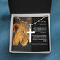 MY MAN | SS CROSS BALL CHAIN | LION & BLACK