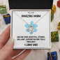 AMAZING MOM | LOVE KNOT | WHITE & BLUE FLOWER