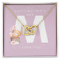 Mother's Day 'M' | Interlocking Hearts Necklace | P.Pink