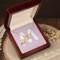 Mother's Day 'M' | Interlocking Hearts Necklace | P.Pink