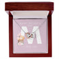 Mother's Day 'M' | Interlocking Hearts Necklace | P.Pink
