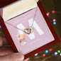 Mother's Day 'M' | Interlocking Hearts Necklace | P.Pink