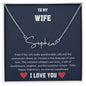 WIFE | Signature name necklace | Valentines | Navy