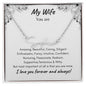MY WIFE | Signature name necklace | White