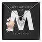 Mother's Day 'M' | Forever Love Necklace | Black