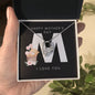 Mother's Day 'M' | Forever Love Necklace | Black