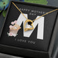 Mother's Day 'M' | Forever Love Necklace | Black