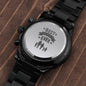 BEST DADDY EVER | ENGRAVED BLACK CHRONOGRAPH WATCH