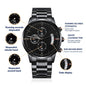 BEST DADDY EVER | ENGRAVED BLACK CHRONOGRAPH WATCH