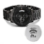 BEST DADDY EVER | ENGRAVED BLACK CHRONOGRAPH WATCH