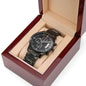 BEST DADDY EVER | ENGRAVED BLACK CHRONOGRAPH WATCH