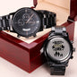 BEST DADDY EVER | ENGRAVED BLACK CHRONOGRAPH WATCH