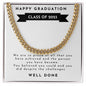 HAPPY GRADUATION | CUBAN LINK | WHITE