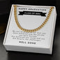 HAPPY GRADUATION | CUBAN LINK | WHITE