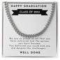HAPPY GRADUATION | CUBAN LINK | WHITE