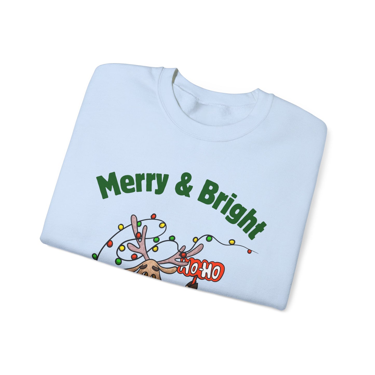 Merry & Bright Reindeer Holiday Crewneck Sweatshirt