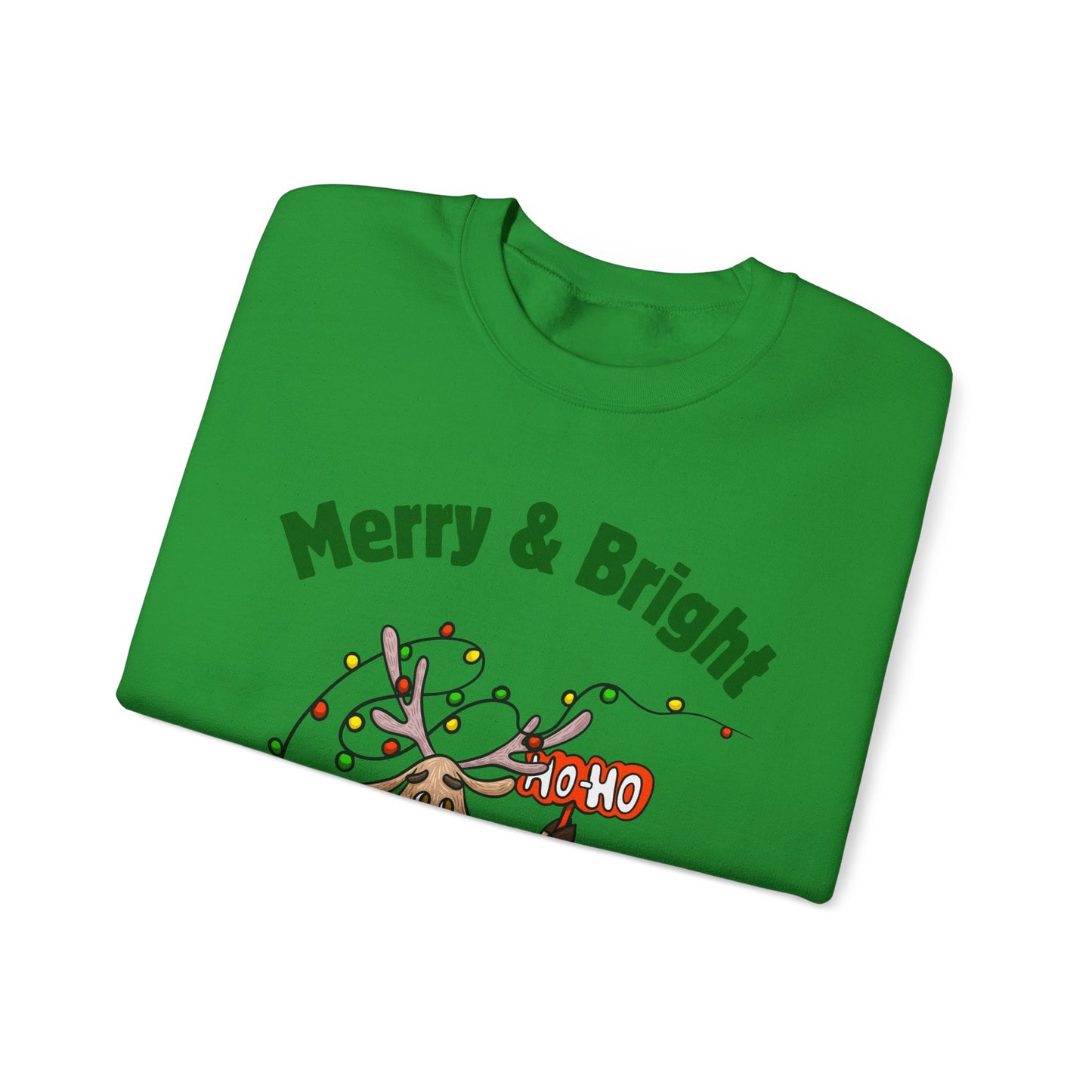 Merry & Bright Reindeer Holiday Crewneck Sweatshirt