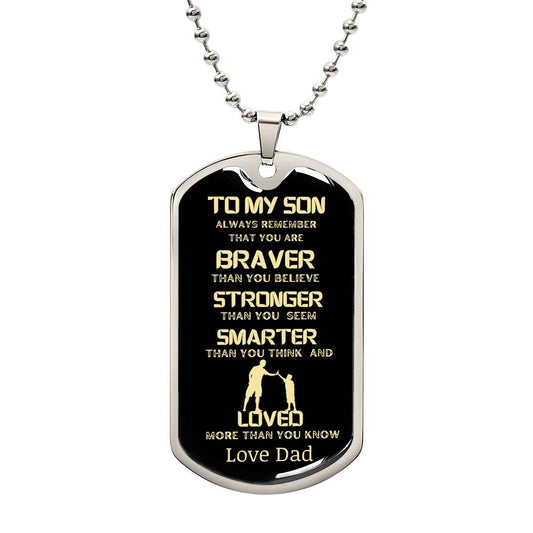 DOG TAG | Braver | Love Dad