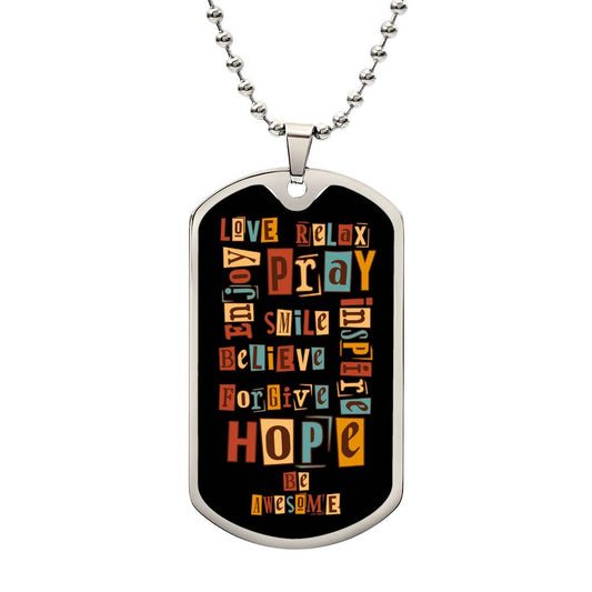 DOG TAG - Mixed words (Black)