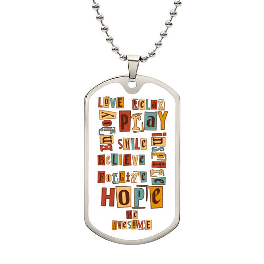 DOG TAG - Mixed words (WHITE)