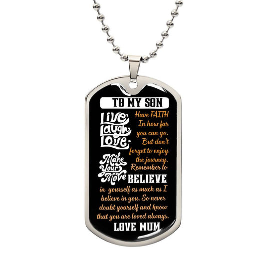 DOG TAG | Son | Live Laugh Love