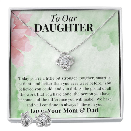 OUR DAUGHTER | LOVE KNOT NECKLACE & EARRINGS | GREEN