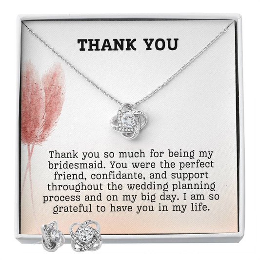 THANK YOU - LOVE KNOT Necklace and Earrings