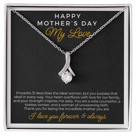 To My Wife | Mother's Day - Alluring Beauty Necklace ! Black