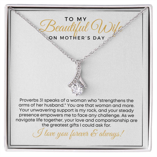 Beautiful Wife Mother's Day | Alluring Beauty Necklace | White