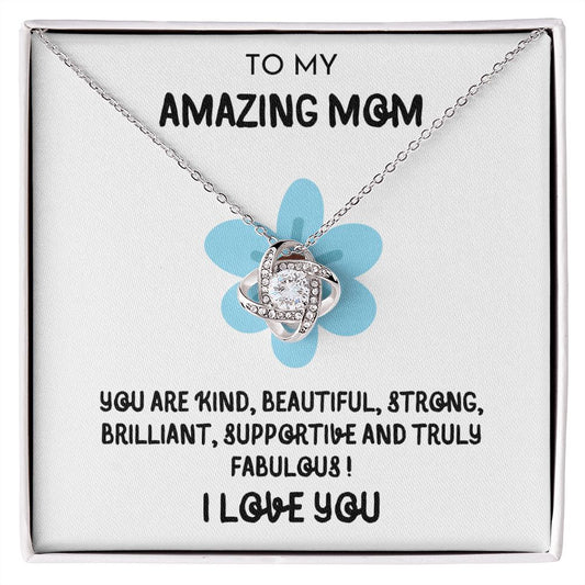 AMAZING MOM | LOVE KNOT | WHITE & BLUE FLOWER