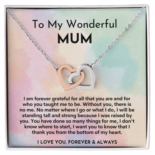 MY WONDERFUL MUM - Interlocking Hearts Necklace