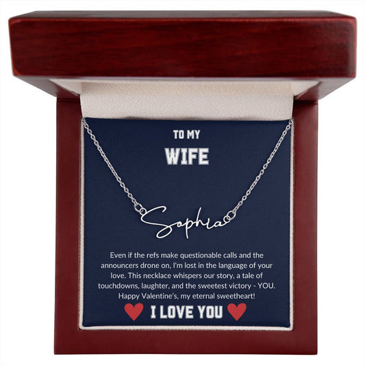 WIFE | Signature name necklace | Valentines | Navy