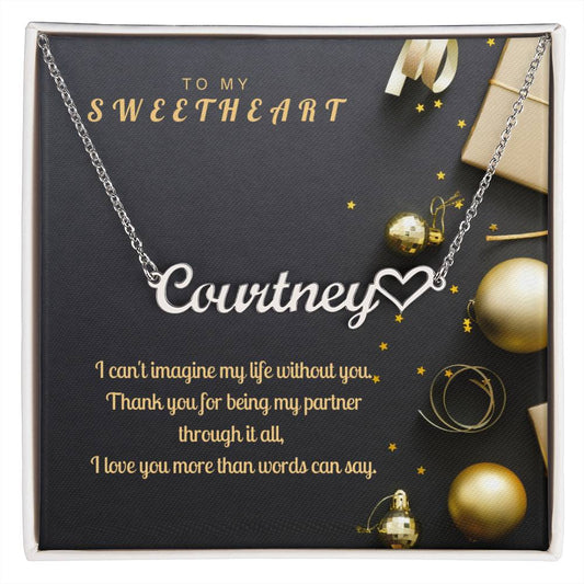 Name Necklace Heart - My Sweetheart