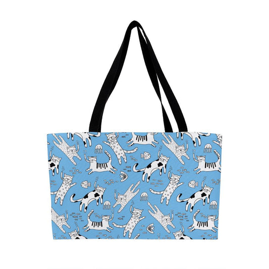 Cats | Light Blue | Weekender Tote Bag