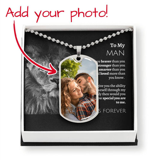 DOG TAG W MESSAGE CARD - My man